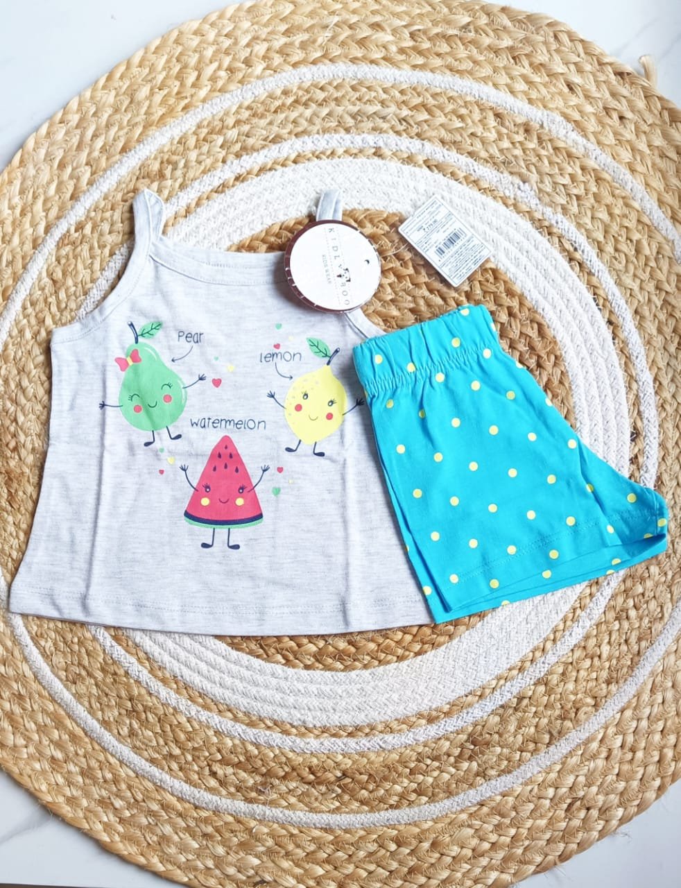 Girls Watermelon Print Top & Bottom Set image 0
