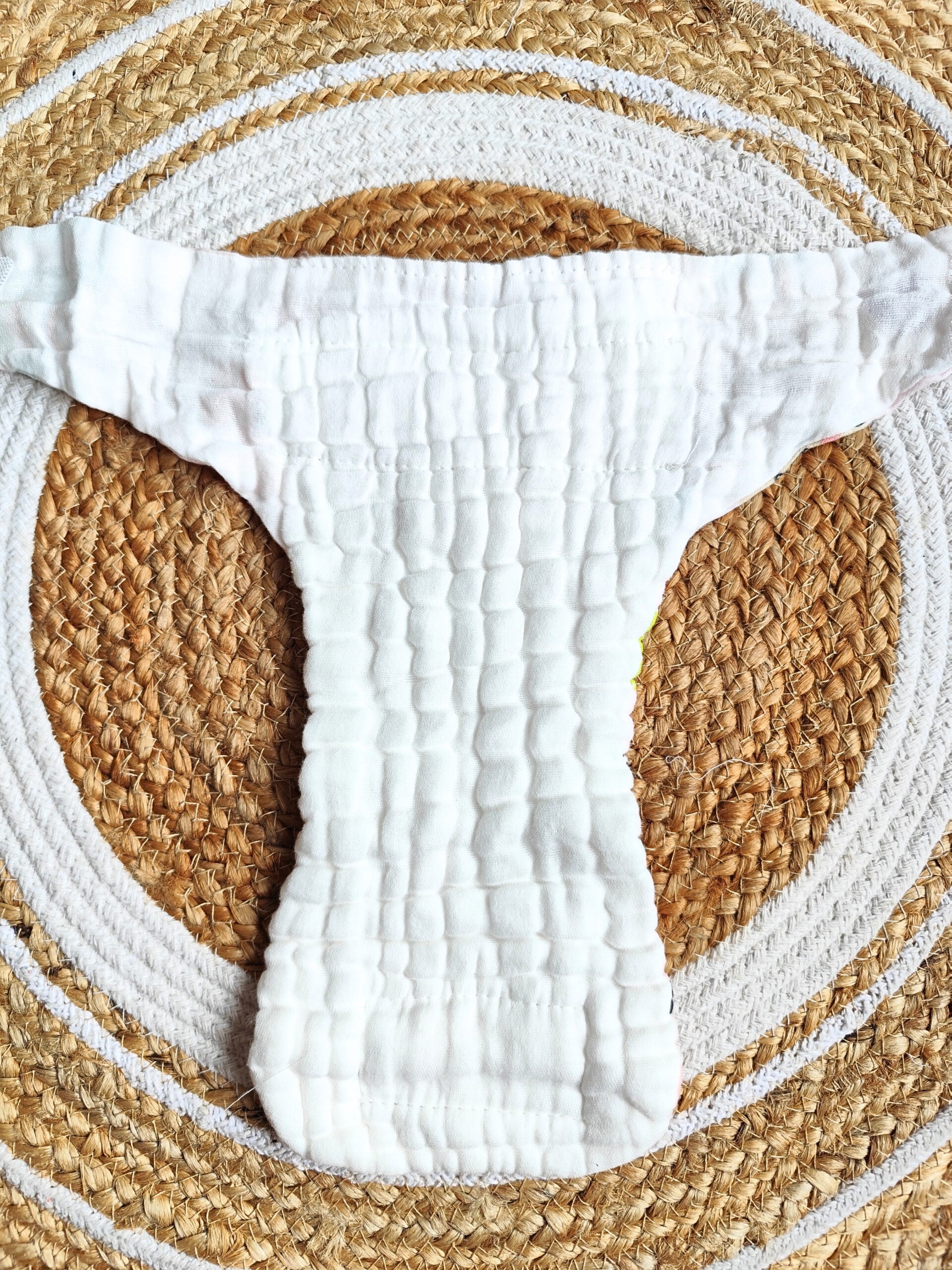 White Muslin Crinkled Nappy - 6 Layered - Single Piece (Random Print) image 6