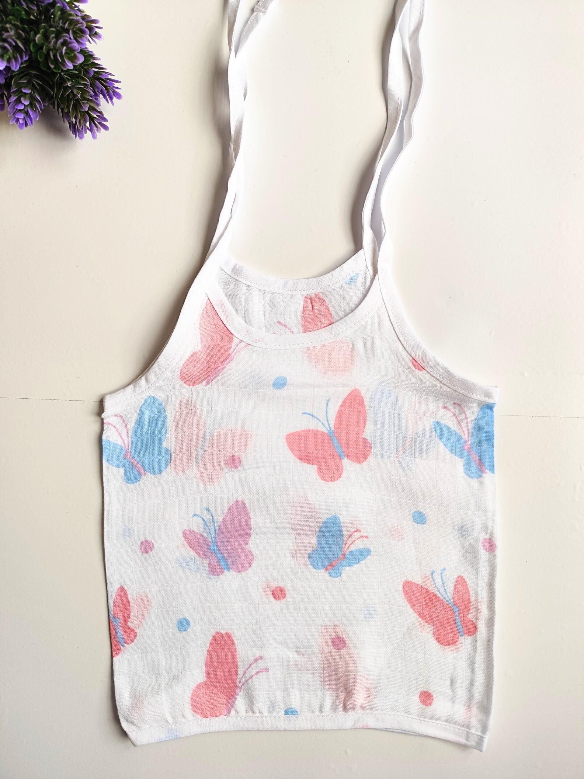 Muslin Knot Jablas (3 - 6 Months) - Butterfly Print image