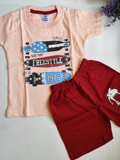 FreeStyle Print Top &amp; Bottom Set - Peach image 0