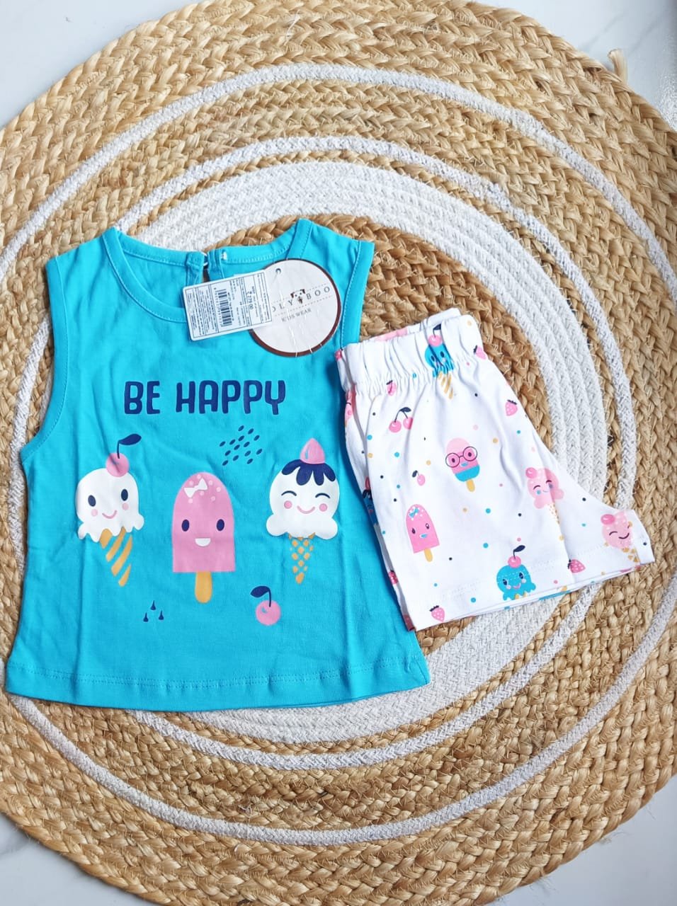 Unisex Icecream Print Top & Bottom Set image 0