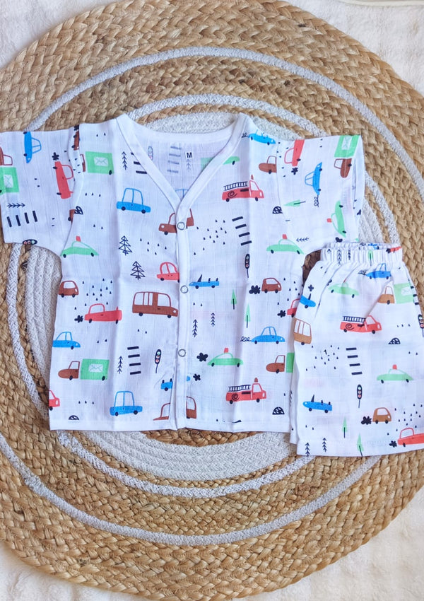 Muslin Co ord Set - Cars Print