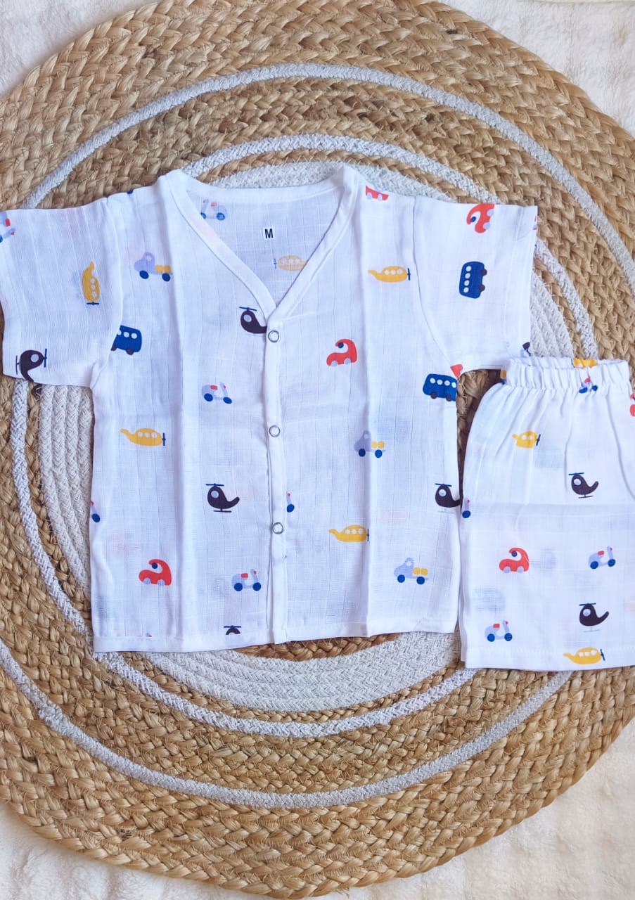 Muslin Co ord Set - Vehicles Print image 0