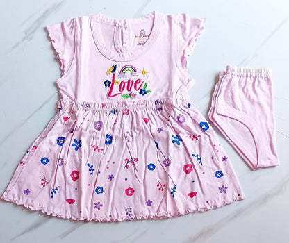 Floral Cotton Cap Sleeve Frock image 0