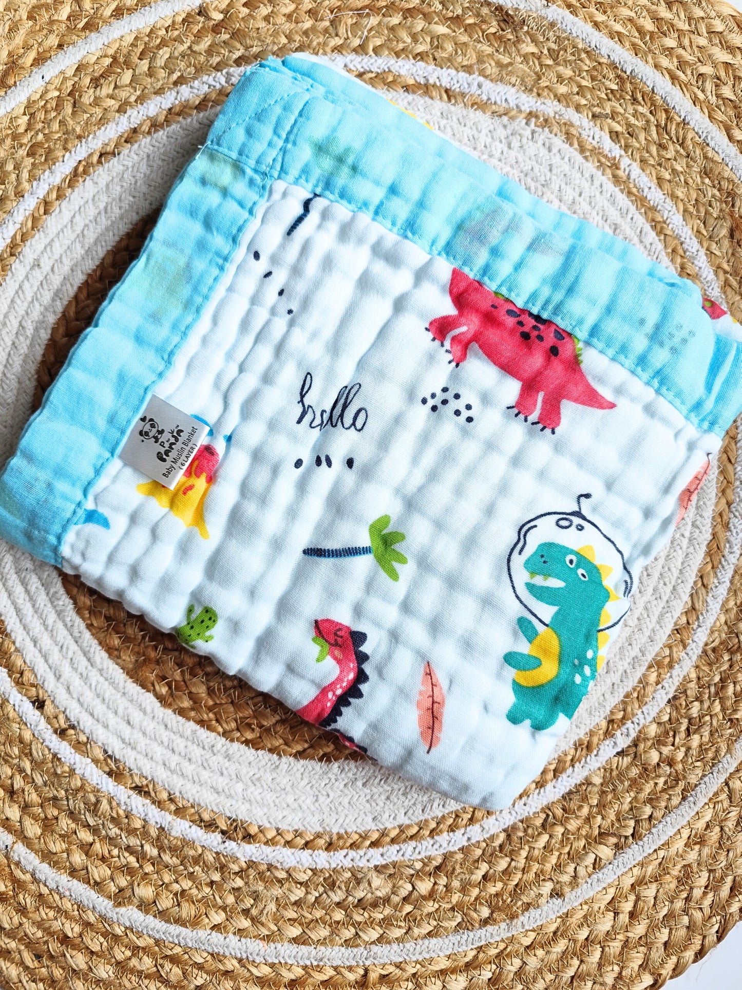 Colored Muslin Crinkled 6 Layered Blankets (110*110 cm) image 2