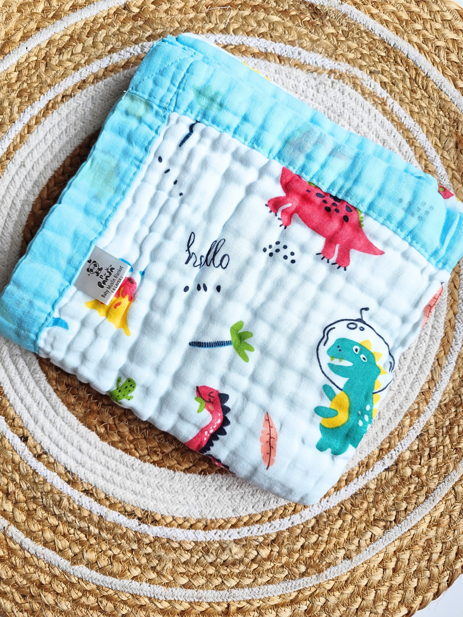 Colored Muslin Crinkled 6 Layered Blankets (110*110 cm) image 2