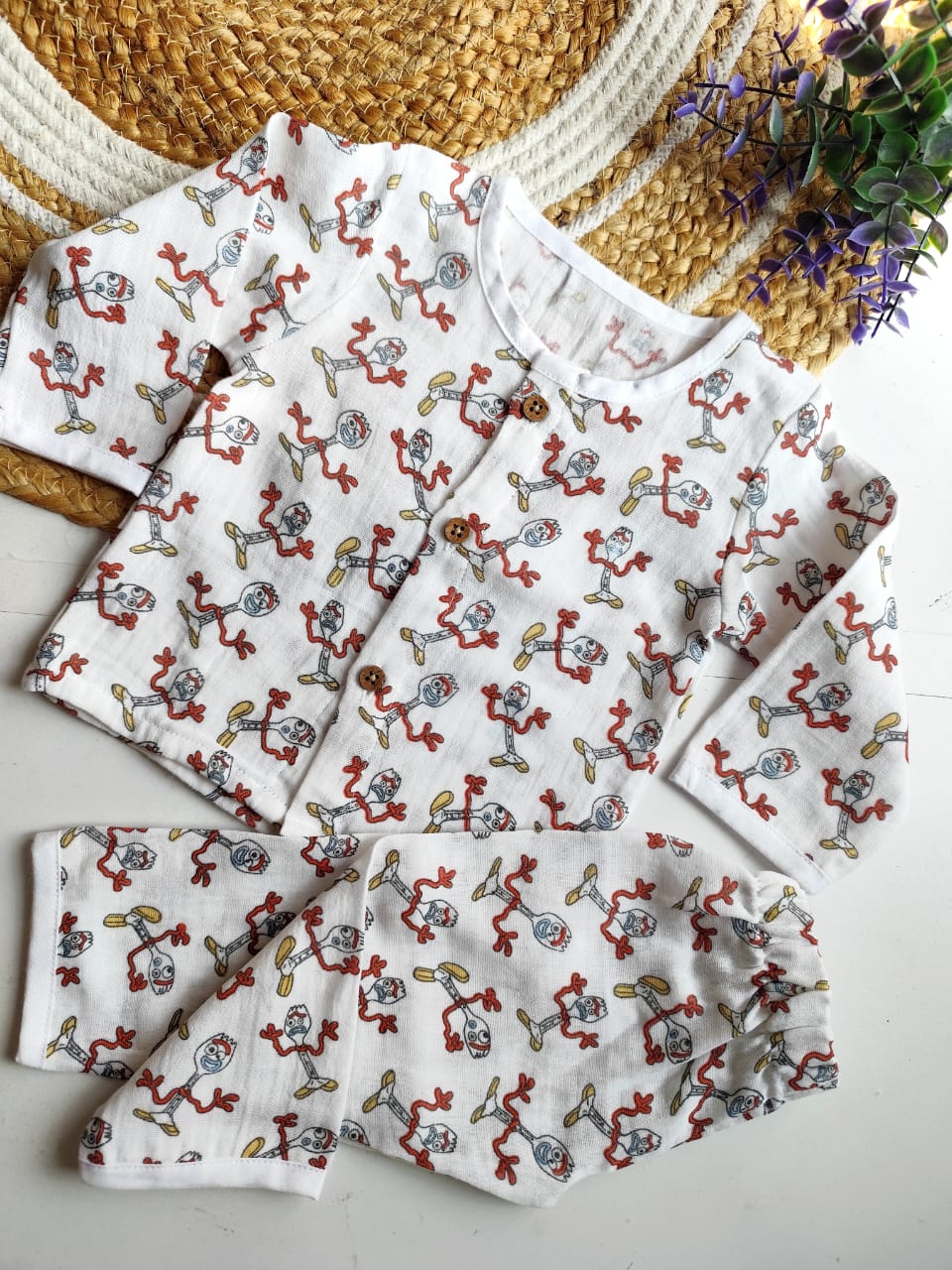 Muslin Premium Night Suits - Cartoon Print (BUY 2 GET 1 FREE) image 0