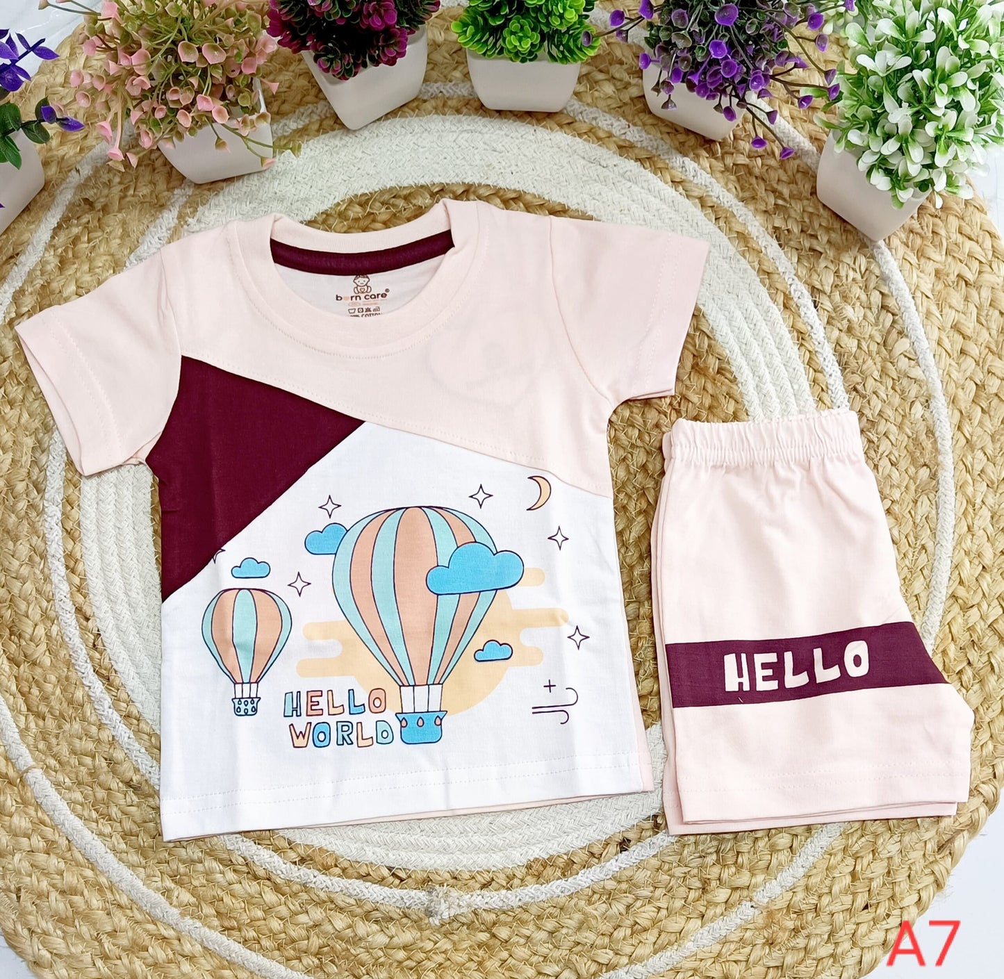 T Shirt with Trouser Set - Hot Air Balloon Print image 1