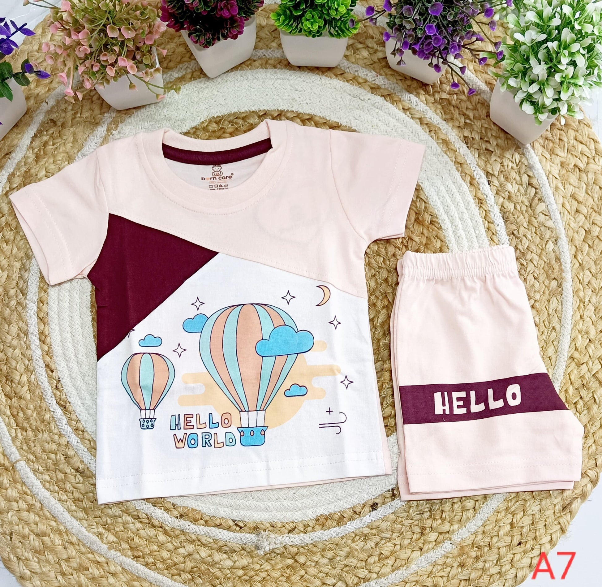 T Shirt with Trouser Set - Hot Air Balloon Print image 1