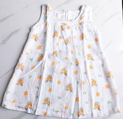 Muslin Zip Frocks (1 - 2 Years) - Pear Fruit Print, 12 - 24 M image