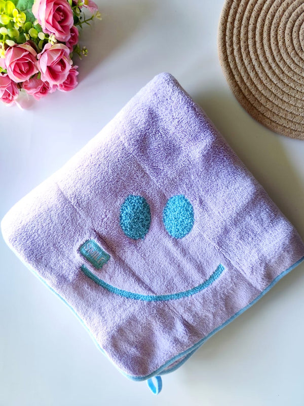 Smiley Bath Towels - Lilac