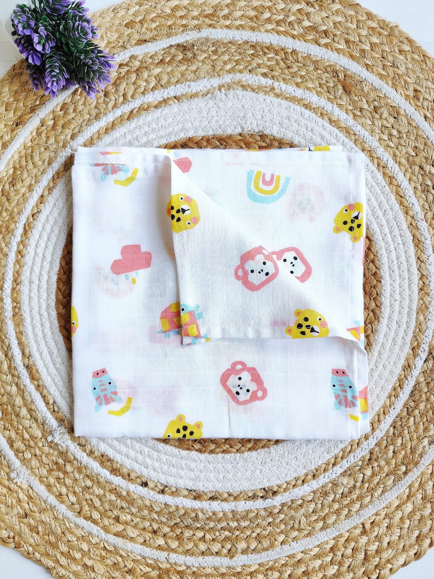 Muslin Swaddle - Monkey Print image 0