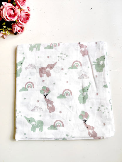 Muslin Swaddle - Elephant Print image 1