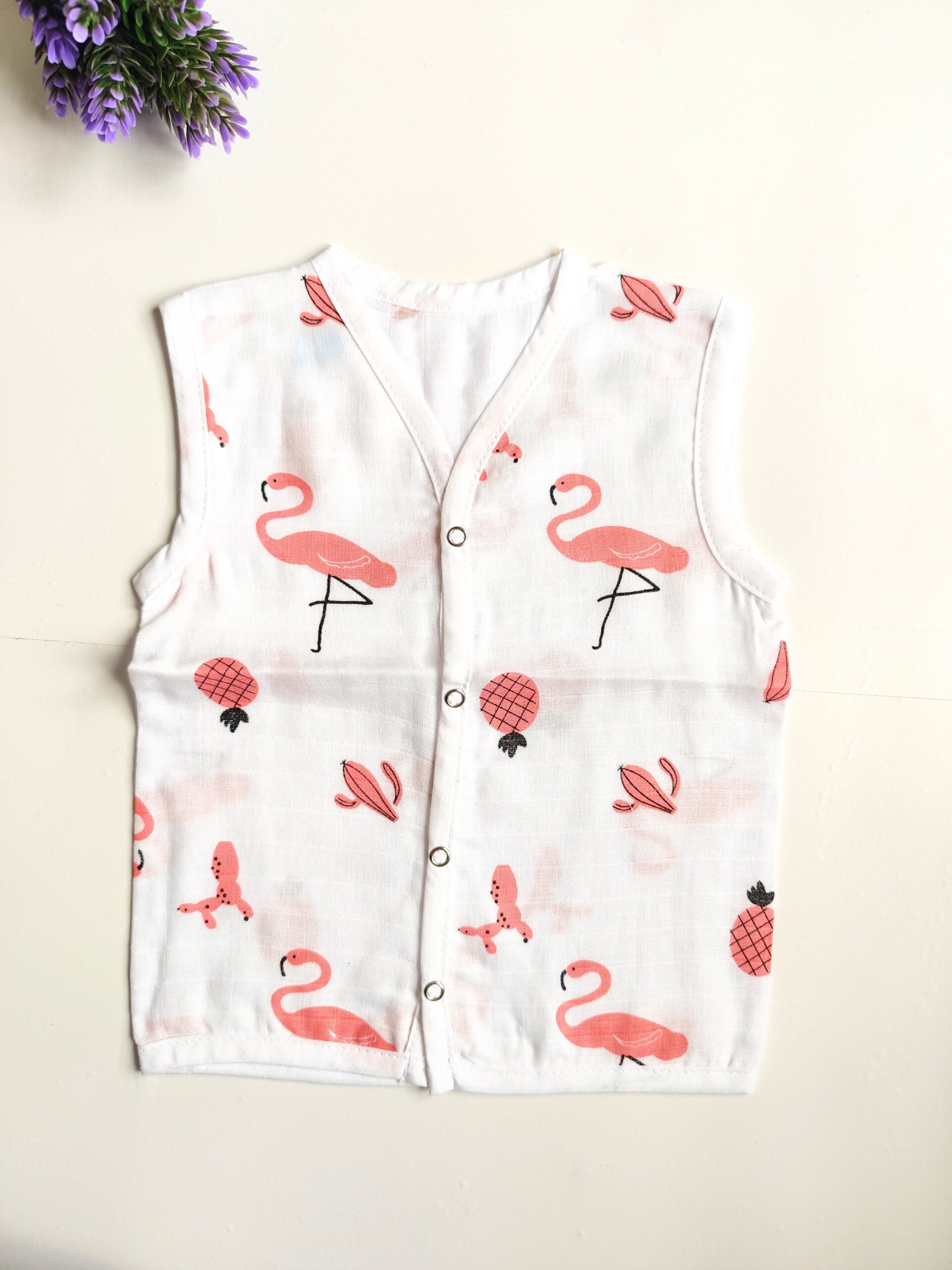Muslin White Printed Jablas (6 - 9 Months) image 4
