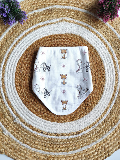 Pack of 2 Muslin Bibs - 3 Layered (Random Prints) image 2