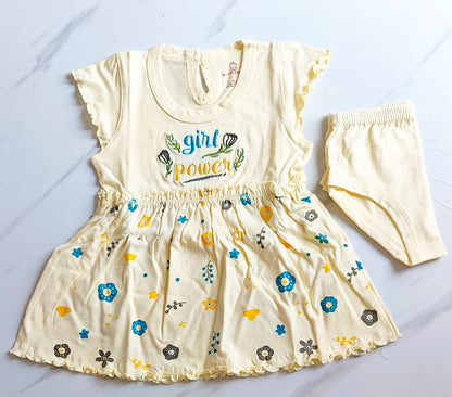 Floral Cotton Cap Sleeve Frock image 2