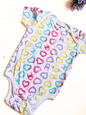 Hearts Print Onesie