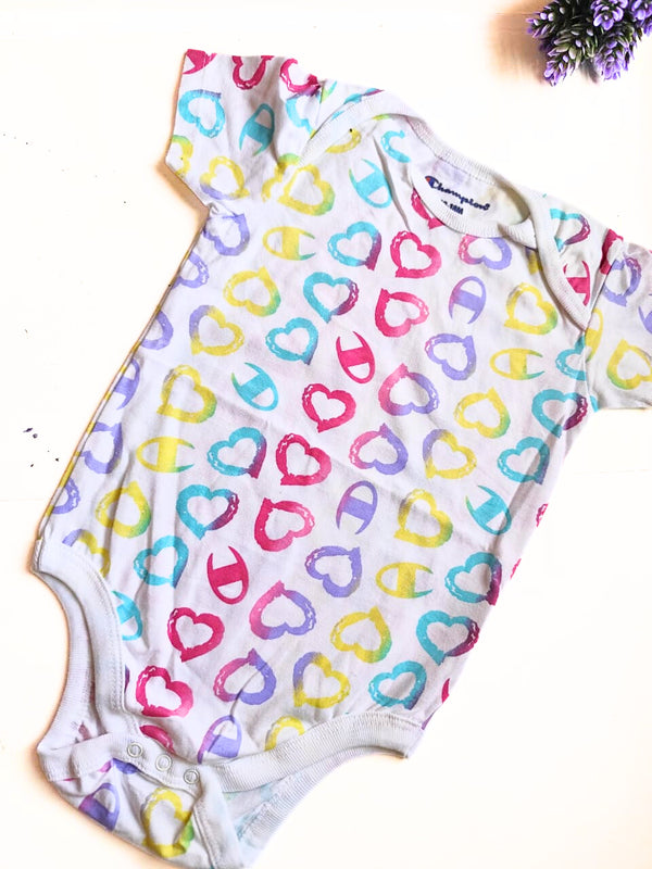 Hearts Print Onesie