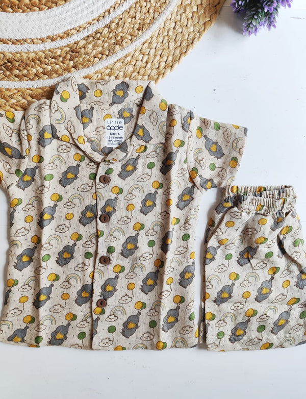 Elephant Balloon Muslin Co Ord Set
