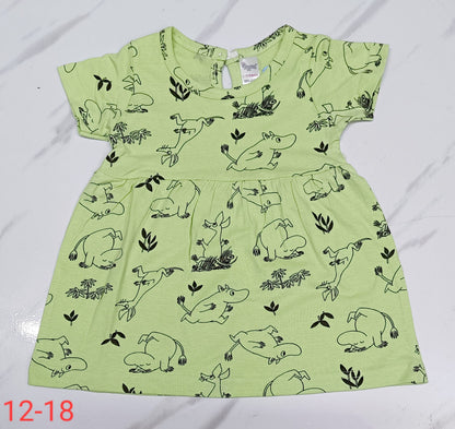 Green Printed Frock image 0