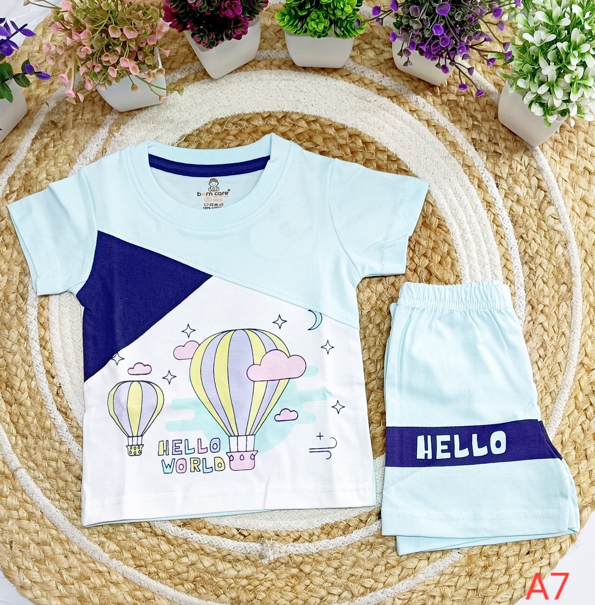 T Shirt with Trouser Set - Hot Air Balloon Print image 0