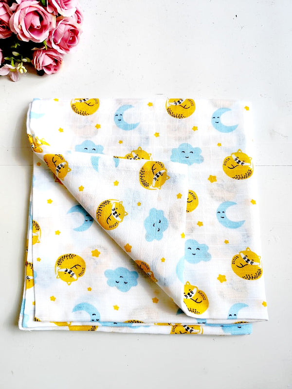 Muslin Swaddle - Cat & Moon Print