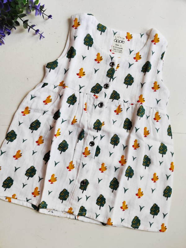 Muslin Frock - Bird Print