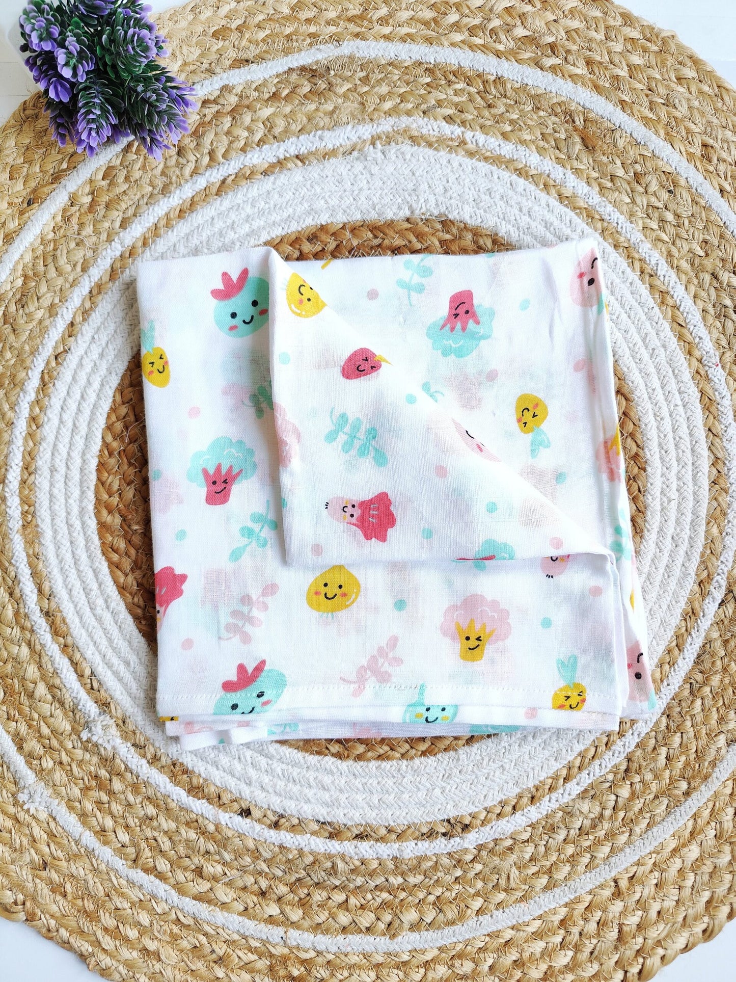 Muslin Swaddle - Vegetable Print image 0