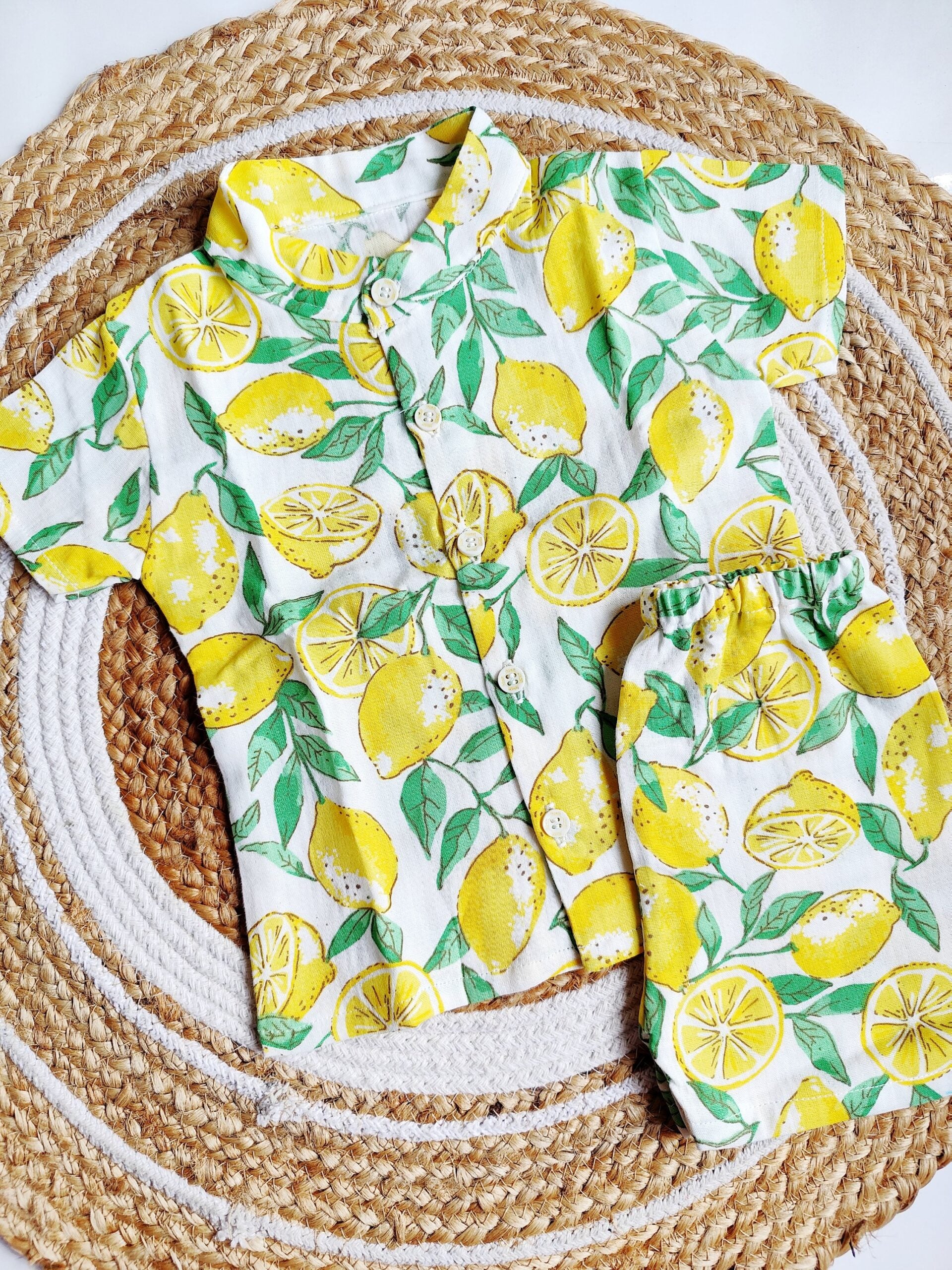 Exclusive Muslin Co-ord Set - Lemon Print - 3 - 4 Y image