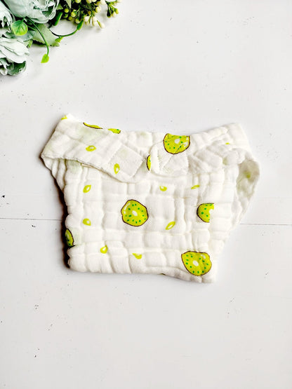 White Muslin Crinkled Nappy - 6 Layered - Single Piece (Random Print) image 2