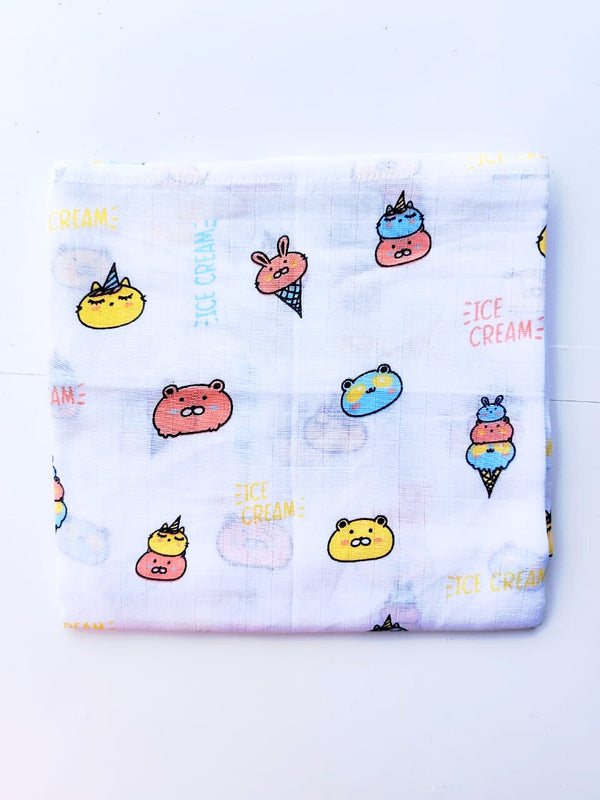 Muslin Bath Towels-Ice cone Print (70*145 cm)