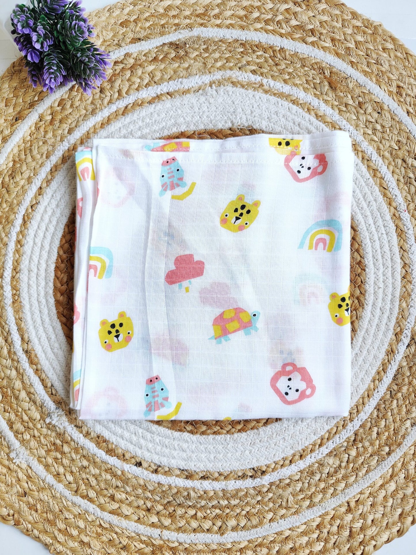Muslin Swaddle - Monkey Print image 1