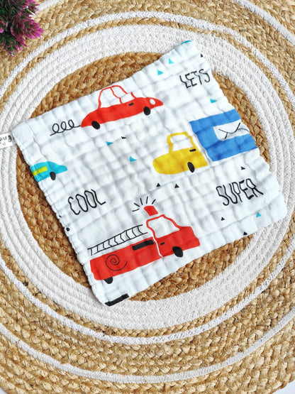 Muslin Colored Wipes - Crinkled 6 Layered - White image