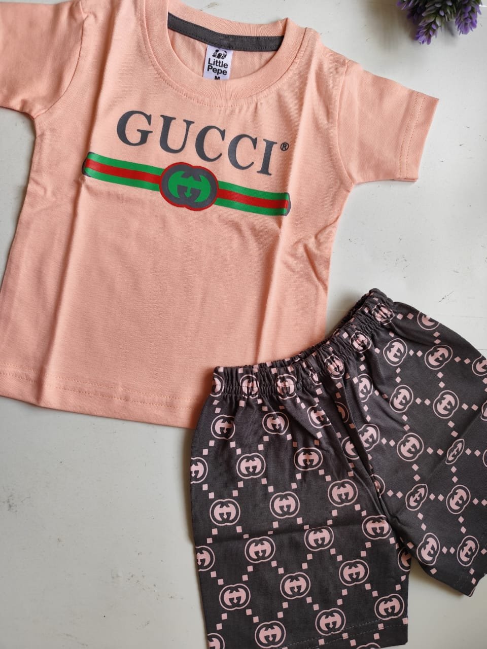 Gucci Print Top &amp; Bottom Set - Pink image 0