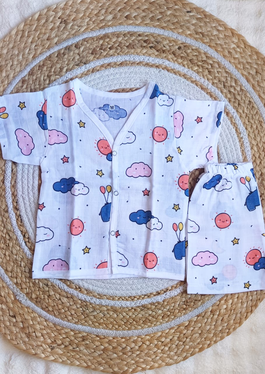Muslin Co ord Set - Clouds Print image 0