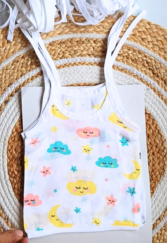 Muslin Knot Jablas (0 - 3 Months) - Cloud &amp; Moon Print image