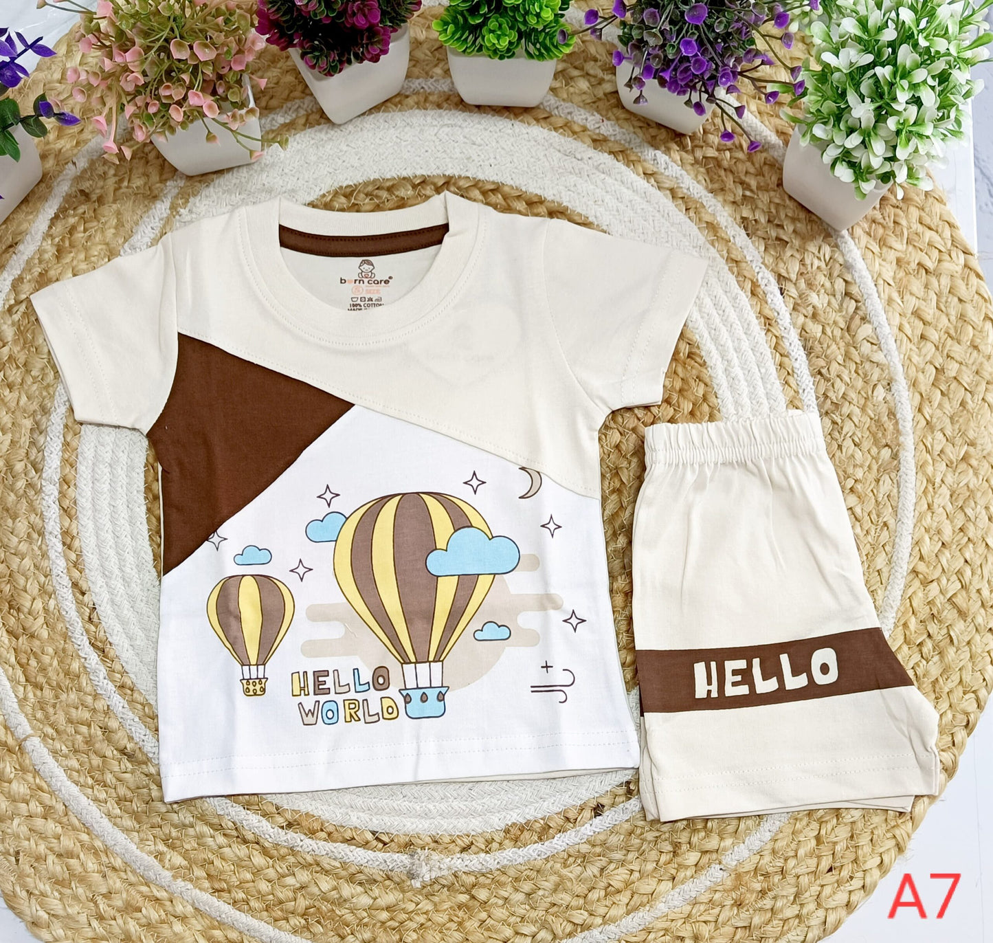 T Shirt with Trouser Set - Hot Air Balloon Print image 2