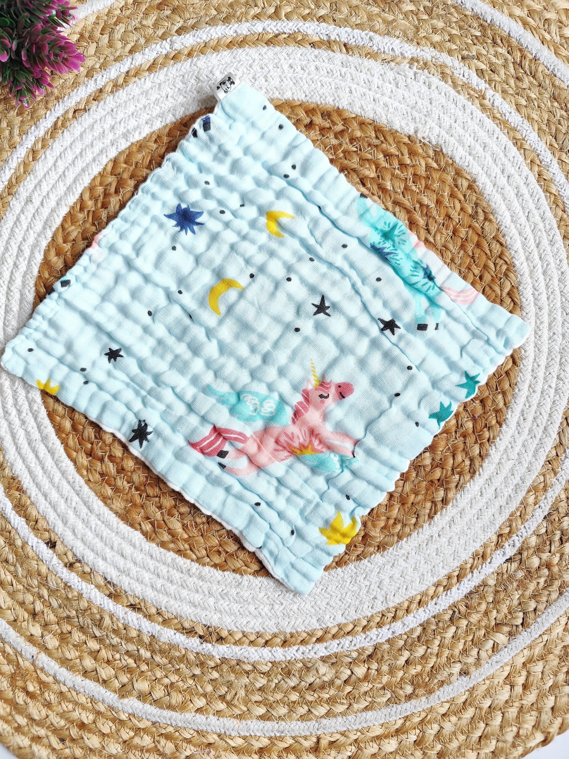 Muslin Colored Wipes - Crinkled 6 Layered - Blue image