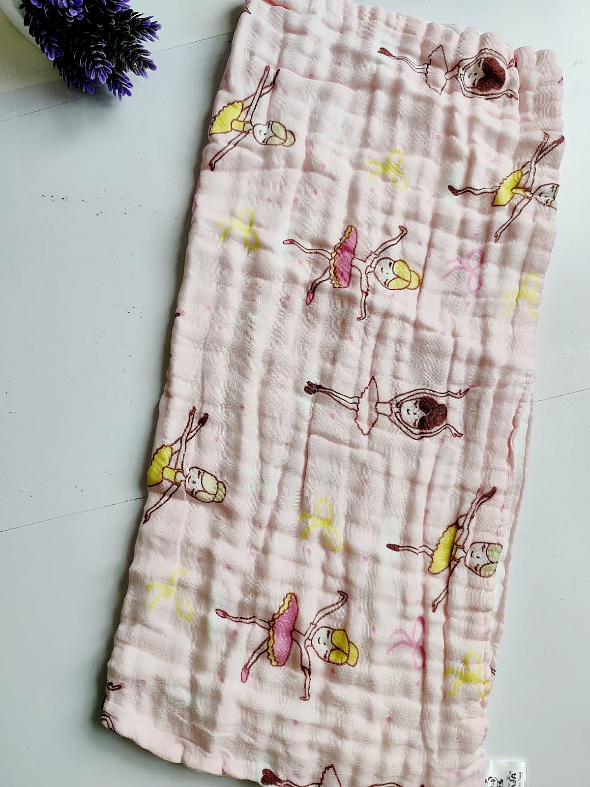 Muslin Colored Crinkled Bath Towel - Light Pink Shade (50*100 cm) image 0