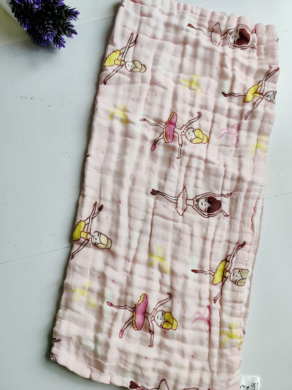 Muslin Colored Crinkled Bath Towel - Light Pink Shade (50*100 cm) image 0