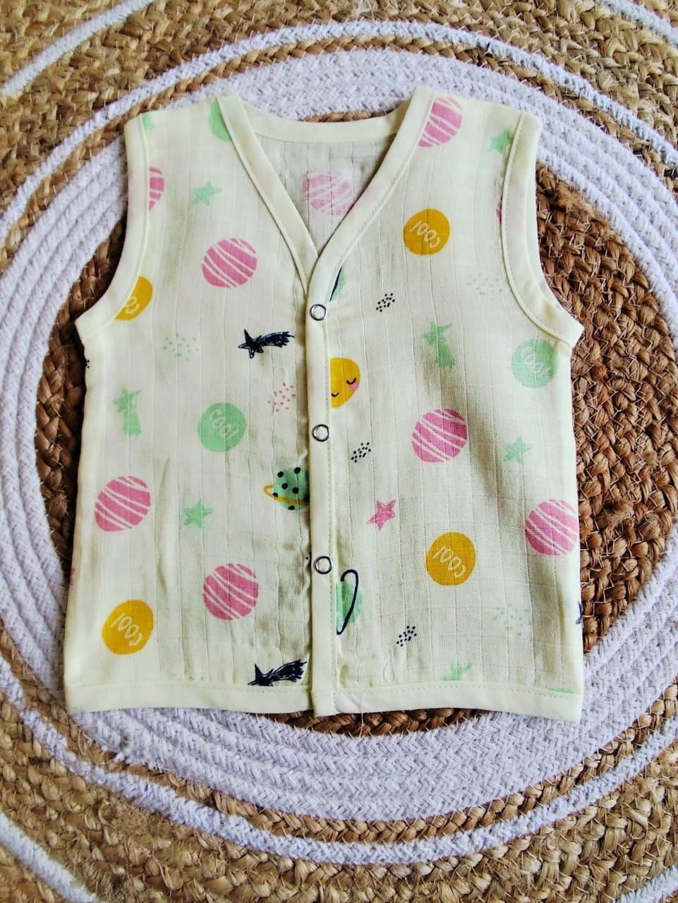 Muslin Colored Jablas - Yellow Printed