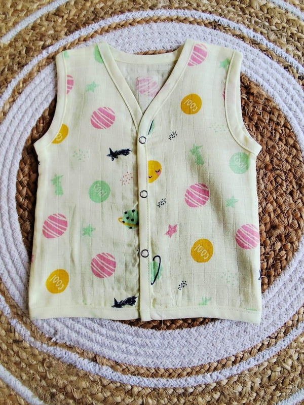 Colored Muslin Jablas - Yellow Printed