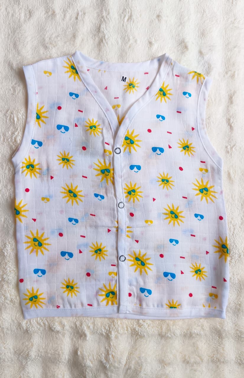 White Printed Muslin Jablas (12 - 18 Months) image 2