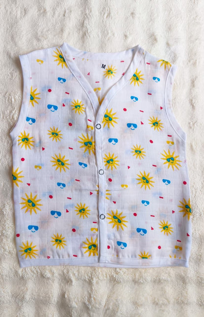 White Printed Muslin Jablas (12 - 18 Months) image 2