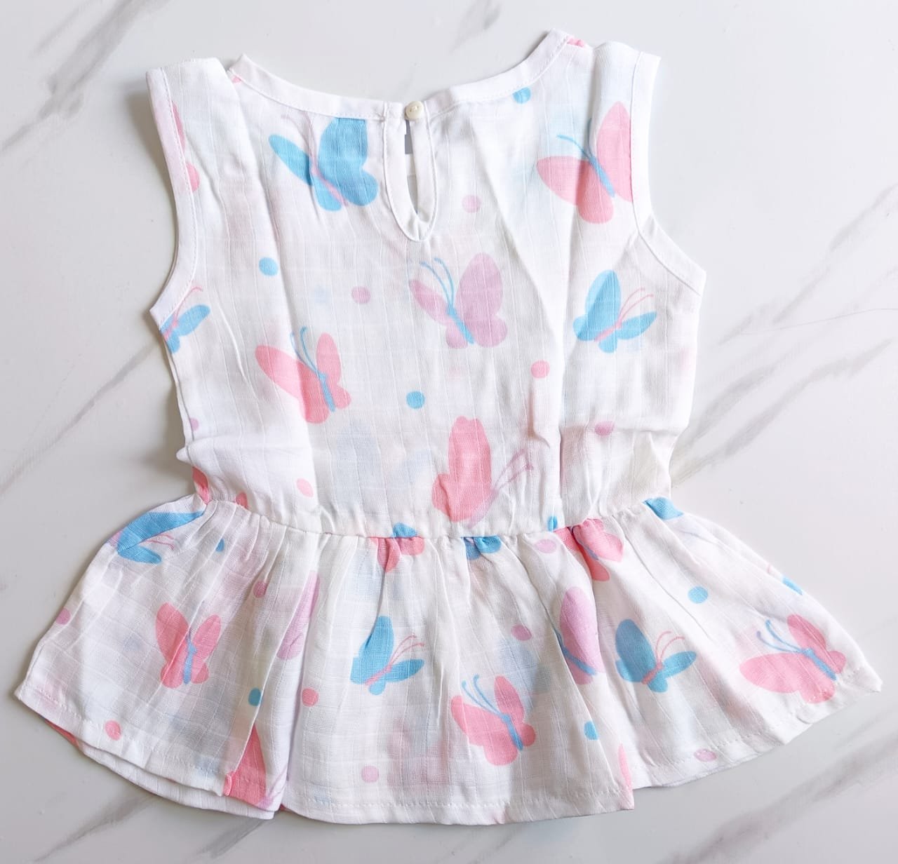 Muslin Back Button Frocks (0 - 6 Months) image 1