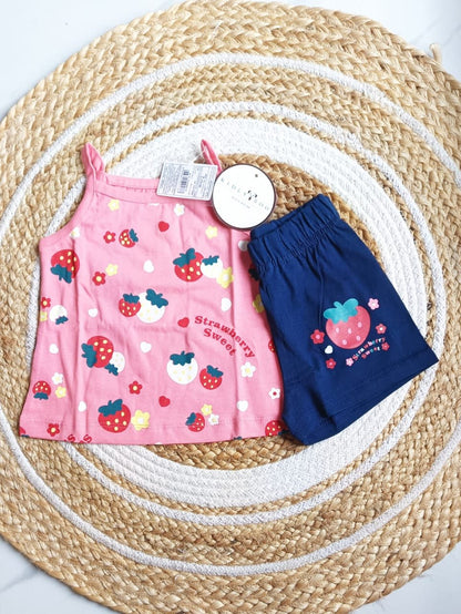 Girls Strawberry Print Top & Bottom Set - 0 - 6 M image