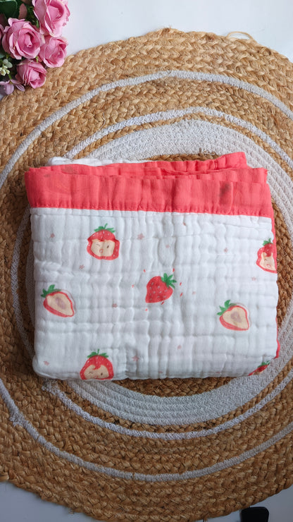 Crinkled Muslin Blanket - White (6 Layered)