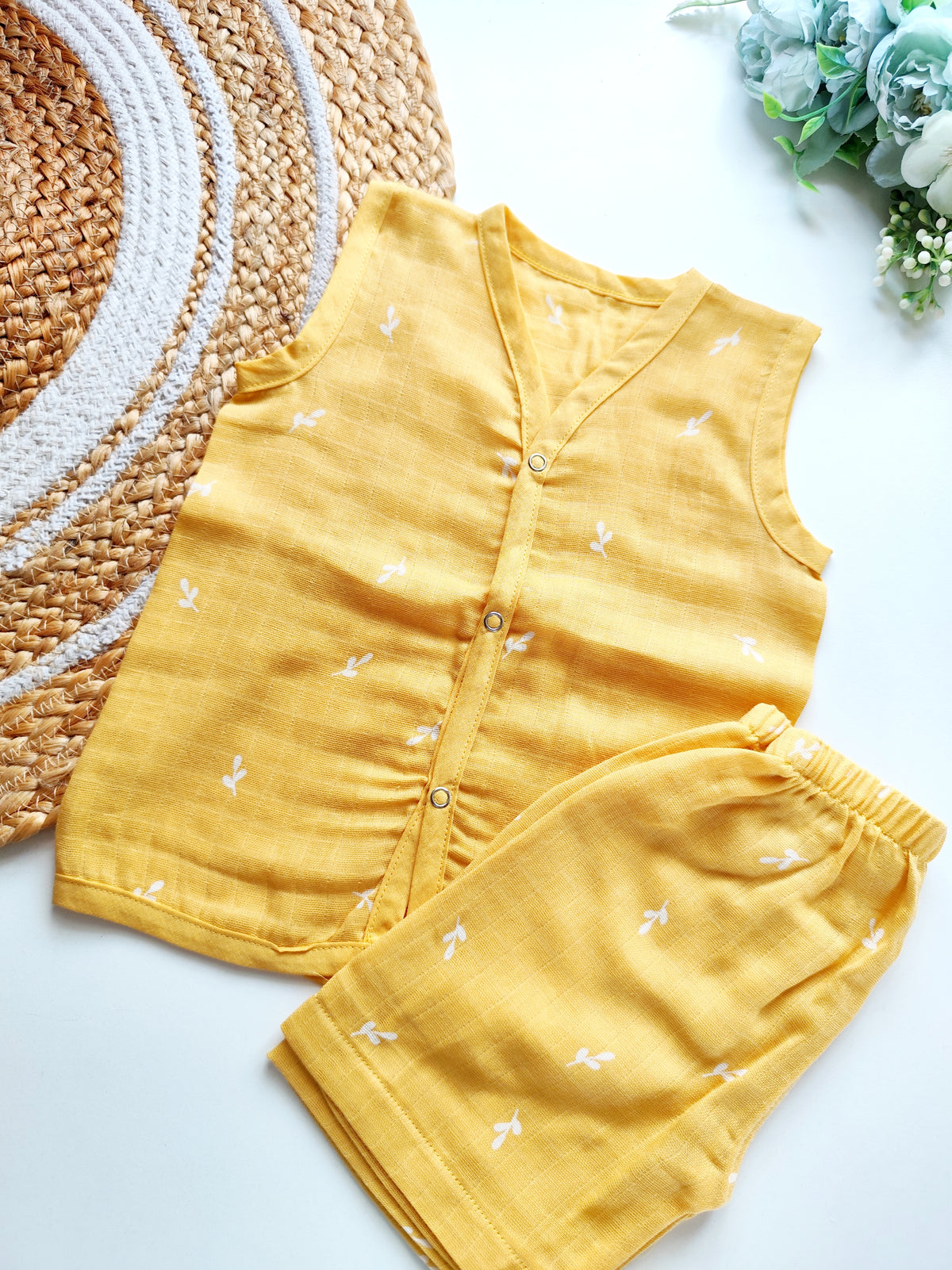 Muslin Co-Ord Set - Mustard Floral