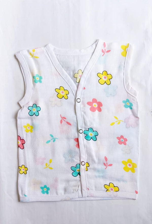 Muslin Button Jablas - Flowers