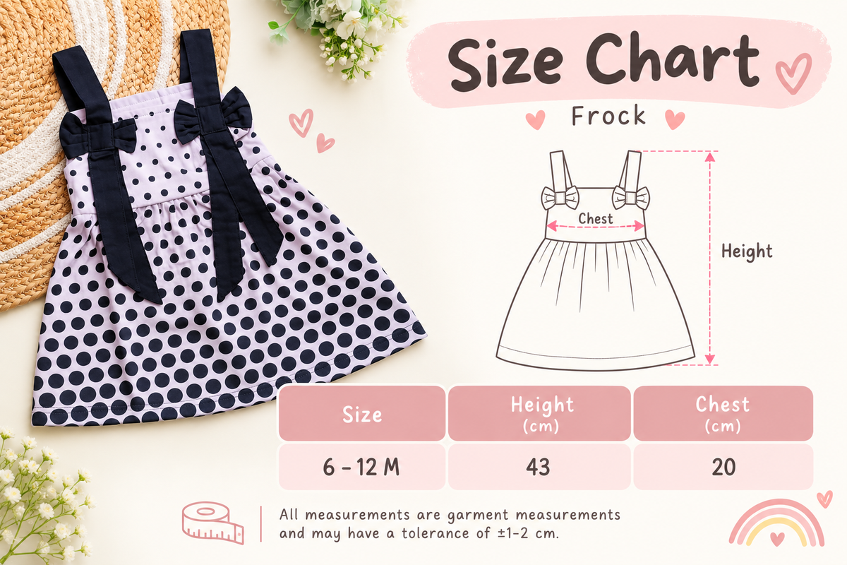 Frocks - Lavender Black Polka Dot